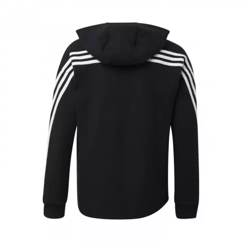 ADIDAS Performance 3 Stripe Full Zip Hoodie in Black White