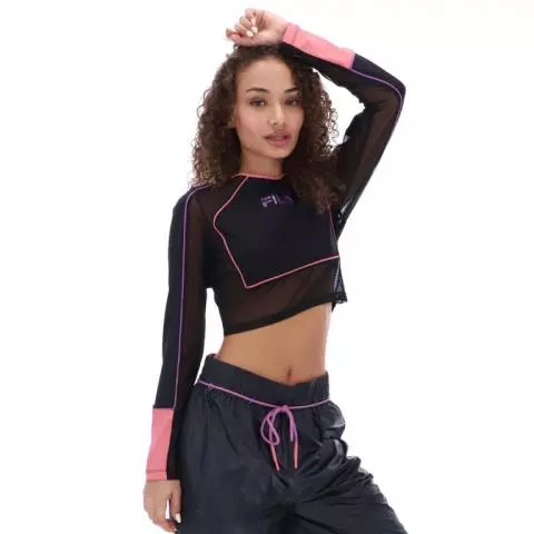 Fila long sleeve crop top deals