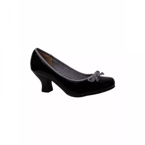 Redz Low Heel Court Shoes in Black for Women