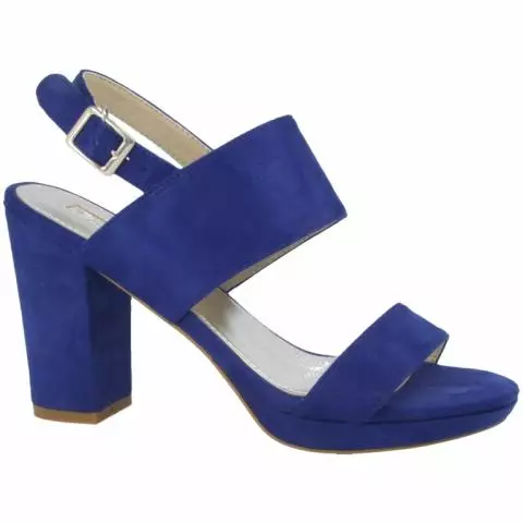 Xti Ladies Suede Block Heel in Blue for Women