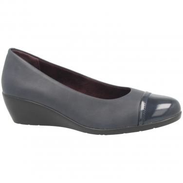 Ladies Patent Toe Wedge