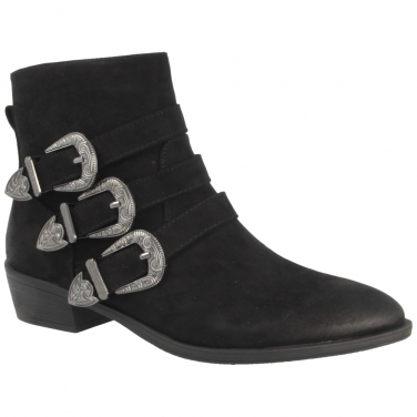 Silver Buckle Ankle Boots