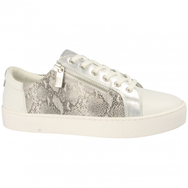 Snake-Print Leather Sky Trainer