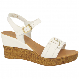 Marco Tozzi Ladies Wedge Sandal in White for Women